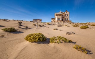 Картинка природа, Колманскоп, Намиб, пустыня, песок, песчаный, дом