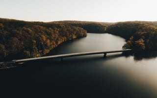 Картинка мост, мосты, Водохранилище Лох-Рейвен, Балтимор, США, река, осень