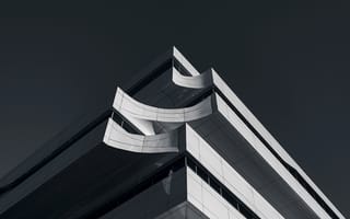 Картинка архитектура, здание, современный, черно-белый, черный, монохром, монохромный