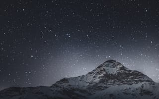 Картинка горы, гора, природа, скала, небо, ночь, звезды, звезда