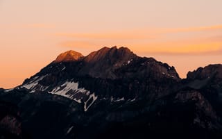 Картинка горы, гора, природа, Кандерштег, Швейцария, скала, вечер, закат, заход