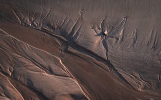 Картинка природа, пустыня, песок, песчаный, дюна, засушливый, холм, бархан, сверху, c воздуха, аэросъемка, съемка с дрона