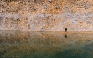 Картинка природа, Ardennes, Belgium, скала, вода, озеро, отражение