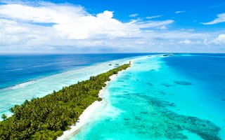Картинка Мальдивы, океан, море, вода, природа, голубой, бирюзовый, берег, побережье, пляж, лагуна, отпуск, релакс