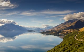 Картинка Новая Зеландия, озера, озеро, природа, вода, пейзаж, гора, отражение