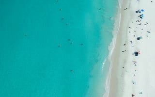 Картинка Port Beach, Perth, Australia, океан, море, вода, природа, берег, побережье, песок, песчаный, пляж, голубой, бирюзовый, сверху, c воздуха, аэросъемка, с дрона