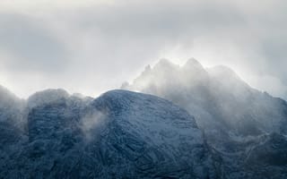 Картинка горы, гора, природа, скала, туман, дымка, облачно, облачный, облака
