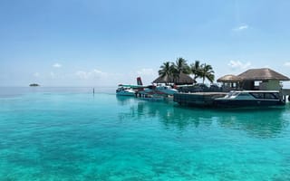 Картинка Мальдивы, лето, летние, тропики, тропический, море, океан, вода, голубой, бирюзовый, отпуск, самолет
