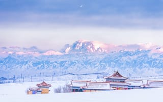 Картинка горы, гора, природа, Чанцзи, Синьцзян, Китай, зима, снег, пейзаж