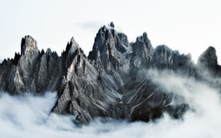Картинка горы, гора, природа, скала, туман, дымка, облачно, облачный, облака, атмосферный