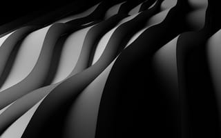 Картинка абстрактные, абстракция, 3д, 3d, рендеринг, дизайн, объем, черно-белый, черный, монохром, монохромный, серый