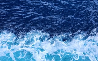 Картинка океан, море, вода, природа, волна, брызги, всплеск, сверху, c воздуха, аэросъемка, с дрона