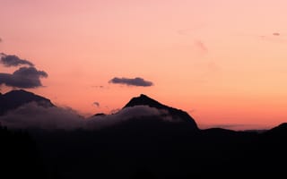 Картинка горы, гора, природа, вечер, закат, заход