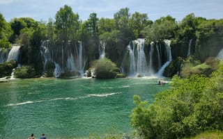 Картинка водопад, природа, Кравица, Босния и Герцеговина, Босния, Герцеговина, пейзаж, скала