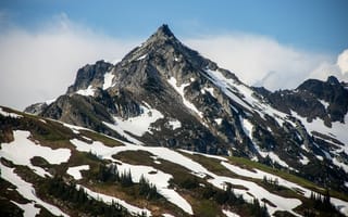 Картинка горы, гора, природа, скала, зима, снег, пейзаж