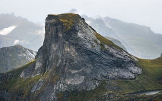 Картинка горы, гора, природа, скала, вершина, туман, дымка