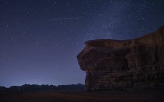 Картинка природа, Табук, Саудовская Аравия, скала, ночь, звезды, звезда