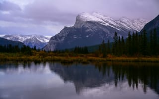 Картинка горы, гора, природа, пейзаж, озеро, пруд, вода, отражение