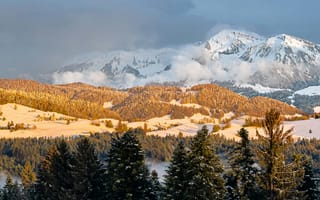 Картинка горы, гора, природа, пейзаж, зима, снег