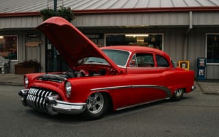 Картинка Buick, 1950, машина, ретро, классика, ретро автомобили, машины, тачки, авто, автомобиль, транспорт, красный