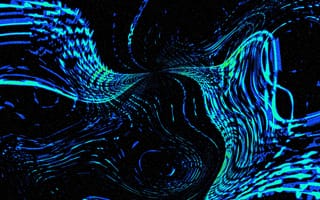Картинка абстрактные, абстракция, изогнутые, изгиб, рендеринг, дизайн, синий