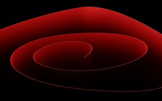 Картинка абстрактные, абстракция, фигура, изогнутые, изгиб, слой, 3д, 3d, рендеринг, дизайн, объем, красный