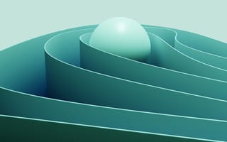 Картинка абстрактные, абстракция, геометрический, фигуры, фигура, 3д, 3d, рендеринг, дизайн, объем, шар, круглый, слой, складка, голубой, бирюзовый