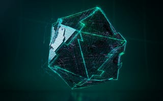 Картинка абстрактные, абстракция, геометрический, фигуры, фигура, 3д, 3d, объем, рендеринг, дизайн, свечение
