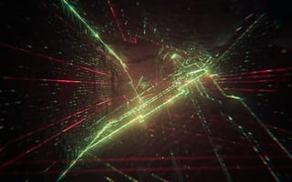 Картинка абстрактные, абстракция, фигура, рендеринг, дизайн, перспектива, линия, линии, свечение