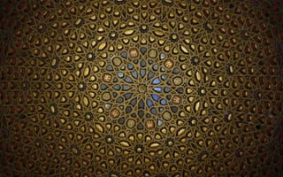 Картинка абстрактные, абстракция, геометрический, фигуры, фигура, 3д, 3d, рендеринг, дизайн, паттерн, металлический, металл, золото, золотой, узор