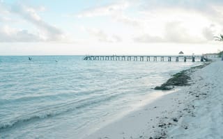 Картинка океан, море, вода, природа, берег, побережье, песок, песчаный, пляж, пирс, причал