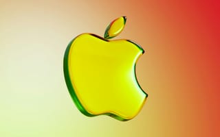 Картинка Apple, IOS, лого, логотип, свечение, 3д, 3d
