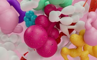Картинка абстрактные, абстракция, фигура, 3д, 3d, рендеринг, дизайн, объем, цветной, разноцветный, цвета