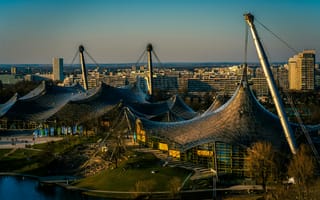Картинка город, города, здания, современный, вечер