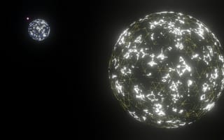 Картинка абстрактные, абстракция, фигура, шар, круглый, объем, 3д, 3d, рендеринг, дизайн, свечение, неон, amoled, амолед, черный