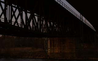 Картинка мост, мосты, ночь, темный, темнота