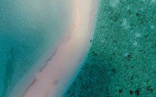 Картинка океан, море, вода, природа, голубой, бирюзовый, сверху, c воздуха, аэросъемка, с дрона