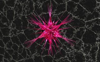 Картинка абстрактные, абстракция, рендеринг, дизайн, объем, фигура, розовый, иголка, колючка