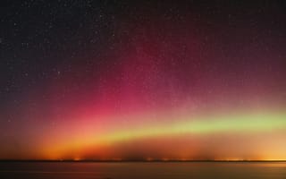 Картинка северное сияние, полярное сияние, небо, яркое, ночь, природа, свечение, градиент, цвет