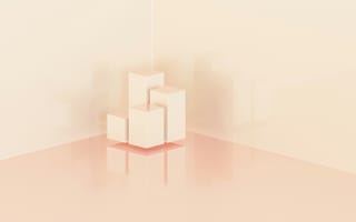 Картинка абстрактные, абстракция, геометрический, фигуры, фигура, куб, объем, 3д, 3d, светлый, пастельный