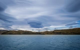 Картинка озера, озеро, природа, вода, пейзаж, облака, туча, облако, тучи, небо
