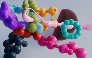 Картинка абстрактные, абстракция, фигура, рендеринг, дизайн, объем, 3д, 3d, цветной, разноцветный, цвета