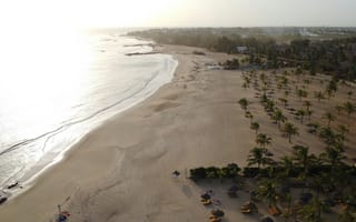 Картинка океан, море, вода, природа, пейзаж, берег, побережье, песок, песчаный, пляж, утро, утренний, рассвет, восход