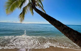 Картинка лето, летние, море, океан, вода, берег, побережье, песок, песчаный, пляж, природа, отпуск, волна