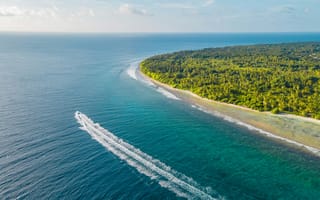Картинка океан, море, вода, природа, берег, побережье, лагуна, песок, песчаный, пляж, отпуск, корабль, лодка, яхта