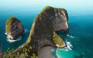 Картинка море, пейзаж, скалы, пляж, природа, отдых, океан