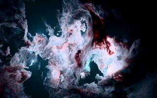 Картинка обои, космос, небеса, цвета, абстракция, туман, галактика, свет, черный, красный