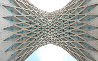Картинка архитектура, современный, дизайн, конструкция, небо, графика, симметрия