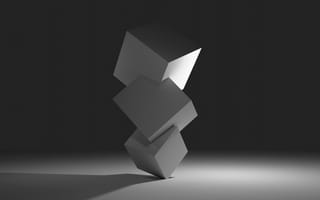 Картинка геометрия, абстракция, минимализм, освещение, тени, фоны, кубы