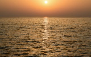 Картинка закат, море, пейзаж, природа, солнце, водная гладь, спокойствие